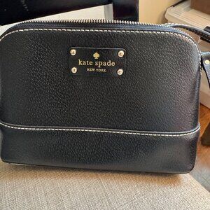 Kate Spade Black Leather Crossbody | Gold Hardware | Pink Interior |